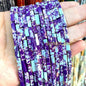 4x13mm Square Natural Stone Light Lavender Chalcedony Loose Spacer Beads for Jewelry Making Diy Bracelet Charms Accessories