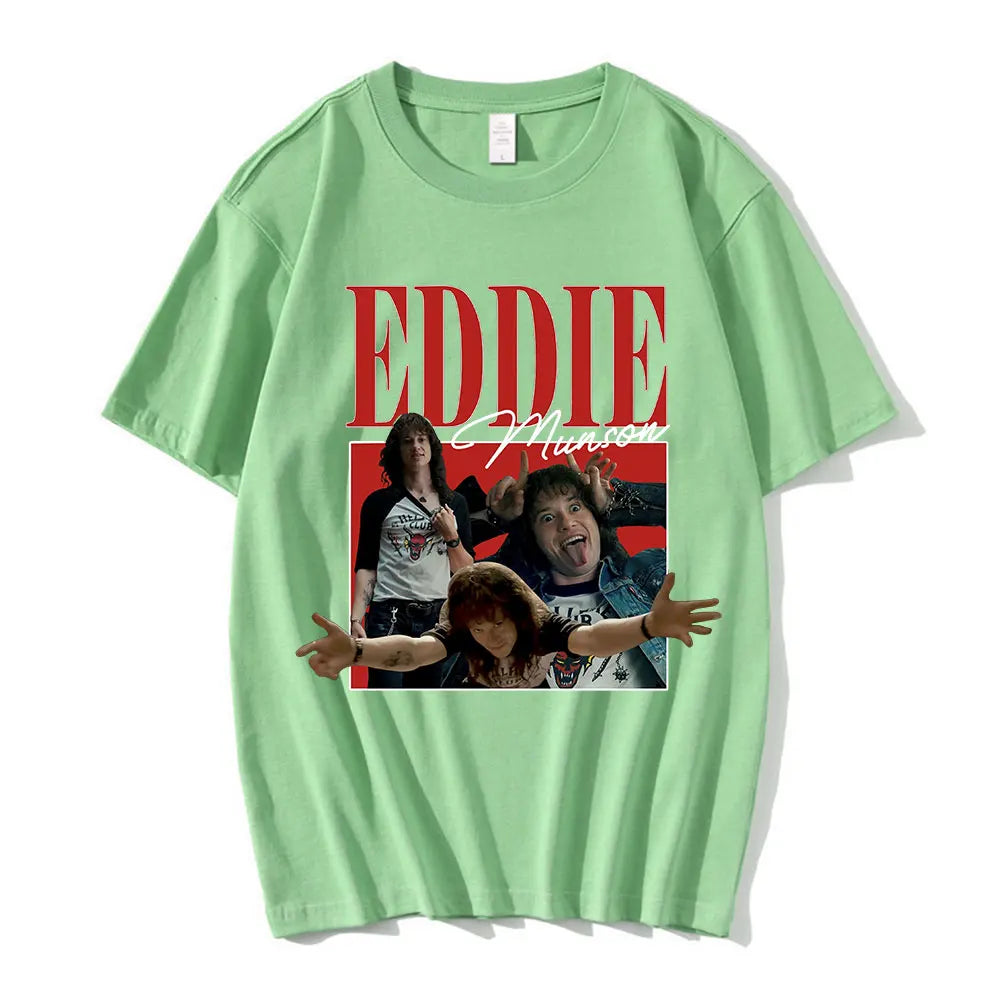 Eddie Munson T-shirts Men's Harajuku Graphics Print T-shirt Short Sleeve Oversize Streetwear Unisex Cotton Casual T Shirt