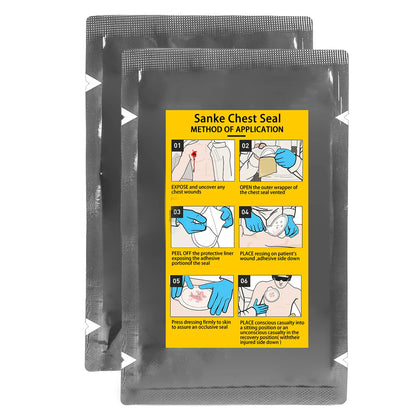 SANKE RESCUE Vent Chest Seal Military Trauma Dressing First Aid Kit Sterile Wound Care Ifak Refill Kit Occlusion band-aid