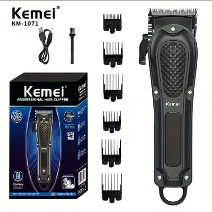 Kemei KM-1071 Electric Hair Clipper UBS Rechargeable Cordless Beard Trimmer Men Powerful Electric Hair Clipper Trimming Tool