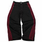 Y2K Cotton Sweatshirt clothes Two Piece streetwear high quality Striped Embroidery Baggy Jeans Net Red Fashion Tide Hoodie Set