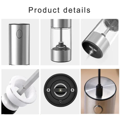 USB Rechargeable Salt Grinder Peppers   Spices Mill Adjustable Coarseness Mills Electric Automatic Salt and Pepper Grinder Set