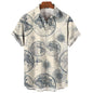 Vintage Men'S Shirt 3d Sailing Boat Print Men Clothing Summer Casual Short Sleeve High Quality Top Tee Hawaiian Beach Sweatshirt