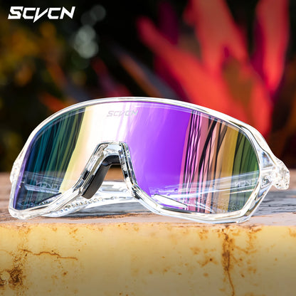 SCVCN Cycling Glasses Photochromic Cycling Sunglasses UV400 Bicycle Eyewear Sports MTB Outdoor Bike Goggles Sunglasses Eyepieces