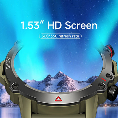 AMOLED SmartWatch Rugged Military BT Call Smart Watch Sports Fitness Tracker 1.53 inch 360*360 HD Screen 30 Days Standby Men