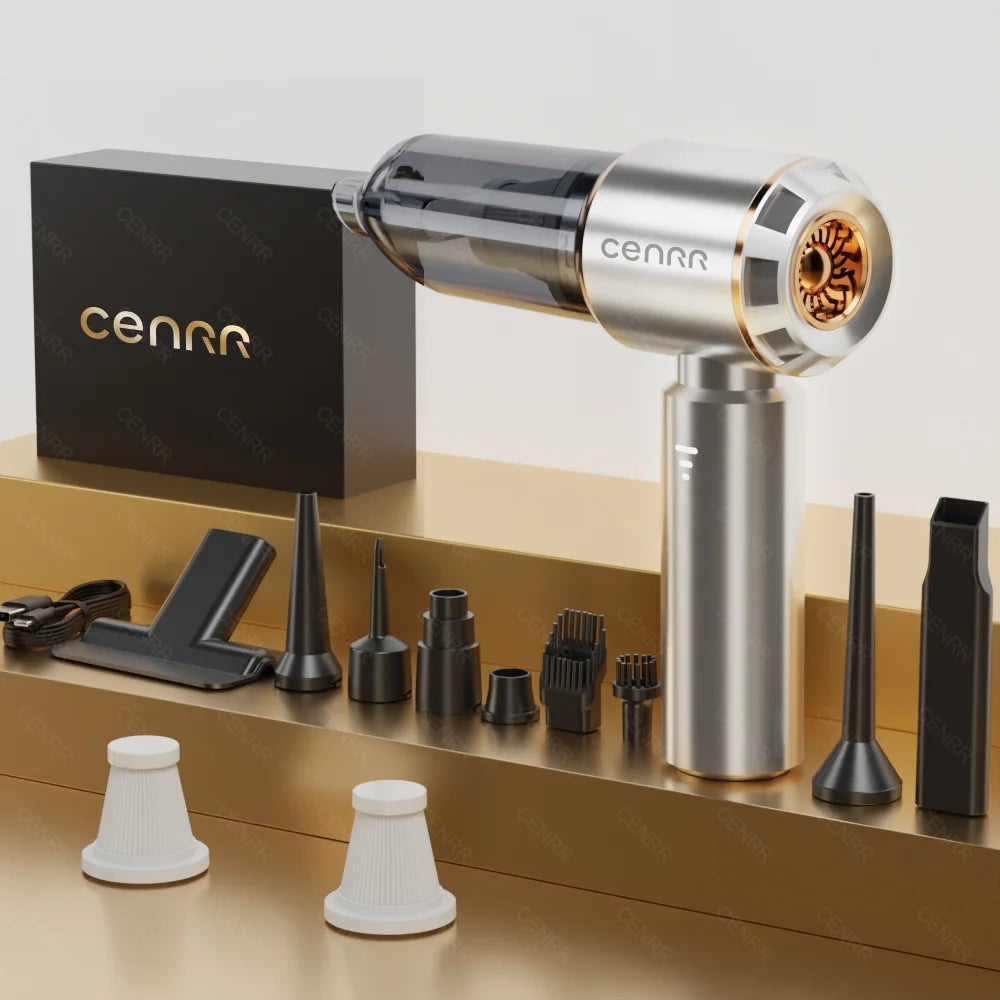 CENRR Mini Car Vacuum Cleaner 360000PA Cordless Powerful Wireless Car Cleaner HandHeld Portable Vacuum Cleaner Cleaning Machine
