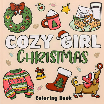 Cartoon Coloring Book For Adults And Teens Featuring Adorable Creatures for Christmas Gifts To Relax In A Cozy Hygge Moment