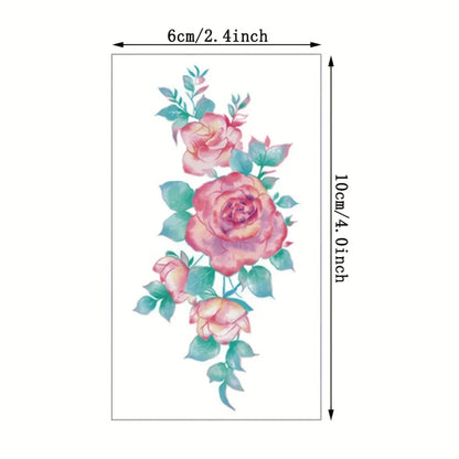 30pcs/lot Watercolor Floral Temporary Tattoo Stickers for Women Girls Small Fake Flower Tattoo Waterproof Hands Wrist Chest Arm