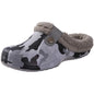 Comwarm Winter Fuzzy Colgs Slippers For Men Outdoor Waterproof Plush Lined Garden Shoes Comfort Non-slip Fur Fluffy House Slides