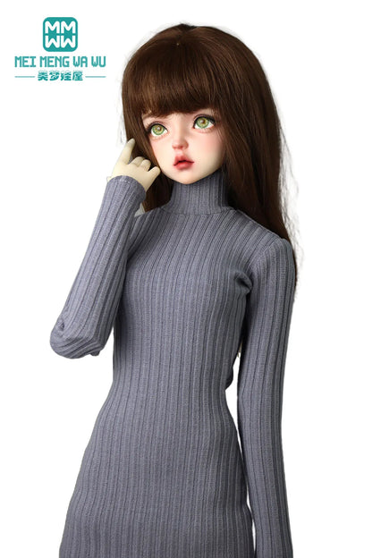 BJD Doll Clothes 60cm 1/3 SD DD Ball joint doll accessories Stylish turtleneck sweater dress girl gift