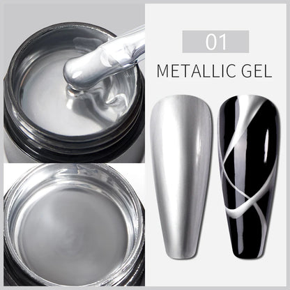 BOZLIN 5ML Color Solid Nail Gel Colorful Painting Nail Art Varnish Semi Permanent Solid Polish UV Nail Gel Top Coat Manicure