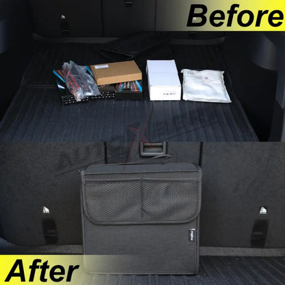 Universal Car Trunk Organizer Auto Boot Organiser Storage Box Bag Portable Felt Tidy Non-slip Tool Bag Foldable Car Accessories