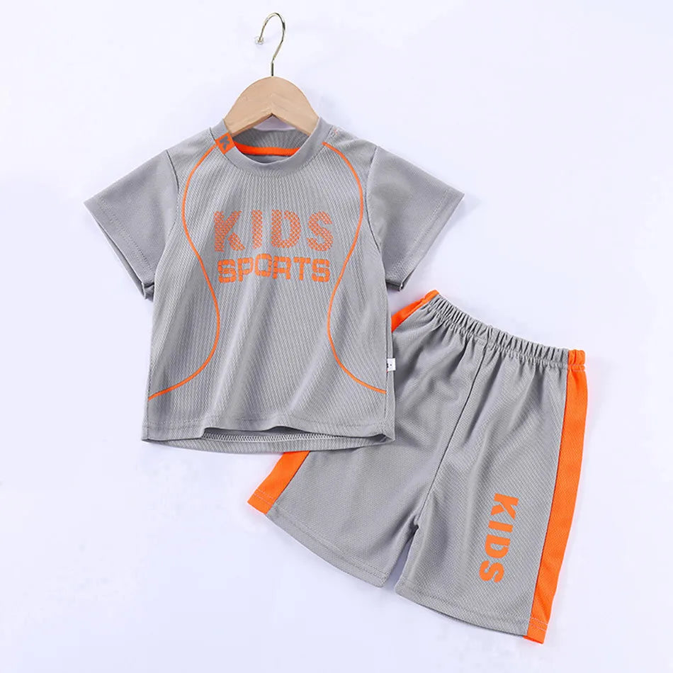 Kids Clothes Set Boy Girl Shorts and Short Sleeves Summer Clothing Sport Casual Children Top and Bottom Clothes Set