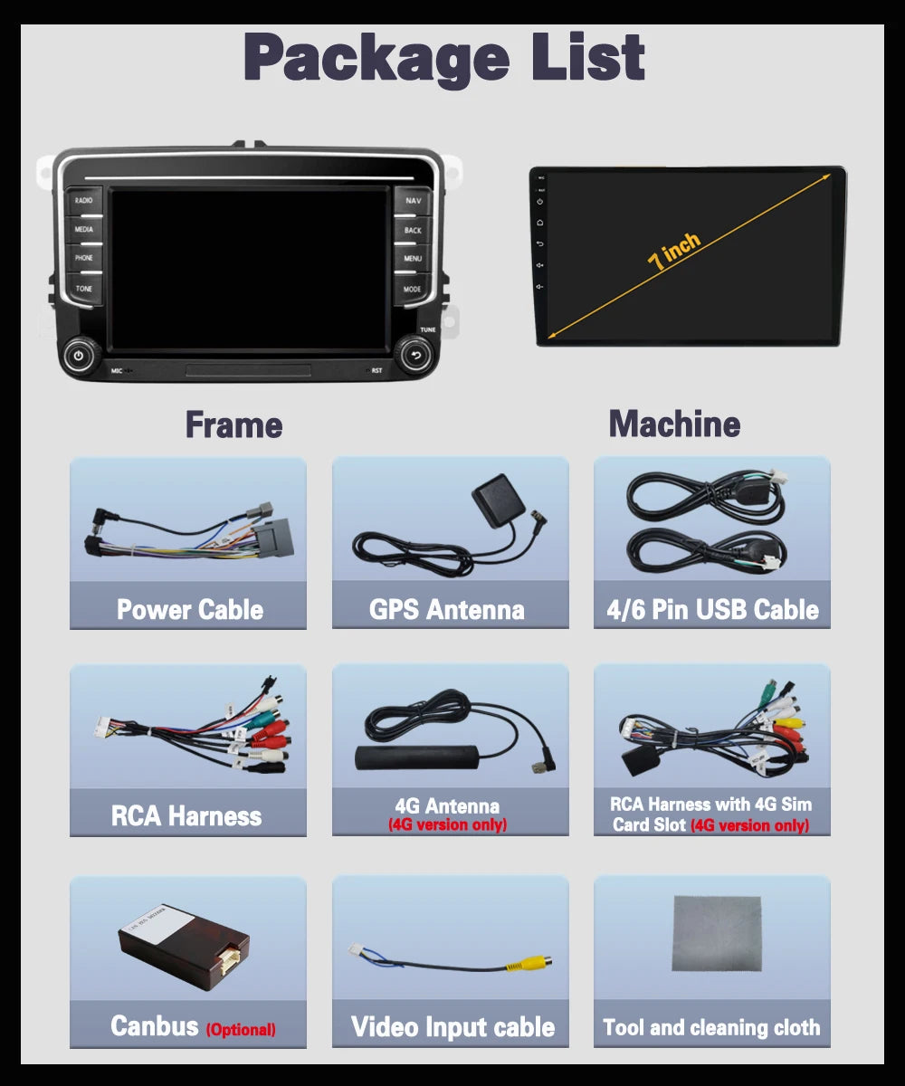 Android 14 Car Radio Carplay For VW Volkswagen Skoda Octavia Golf 5 6 Touran Passat B6 Polo Jetta CarPlay Auto Navigation Stereo