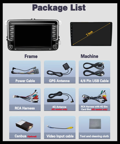 Android 14 Car Radio Carplay For VW Volkswagen Skoda Octavia Golf 5 6 Touran Passat B6 Polo Jetta CarPlay Auto Navigation Stereo