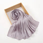 New Premium Silk Crinkle Hijab Scarf Women Shawls Plain Muslim Women Hijabs Breathab Islam Women Turban Pleated Scarf Ramadan