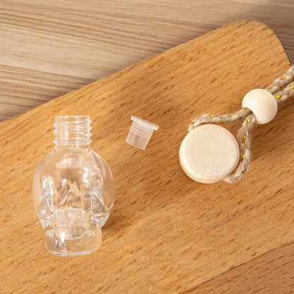 Car Air Freshener Diffuser Perfume Aromatherapy Essential Oil Bottle Car Pendant Perfume Skull Empty Bottle Aromatherapy Bottle