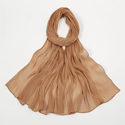 New Premium Silk Crinkle Hijab Scarf Women Shawls Plain Muslim Women Hijabs Breathab Islam Women Turban Pleated Scarf Ramadan