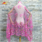 2022 African Islamic  Women's Headscarf Muslim Scarf Fashion Pashmina Soft Tulle Embroidered Hijab Shawl Soft Wrap 200*100CM