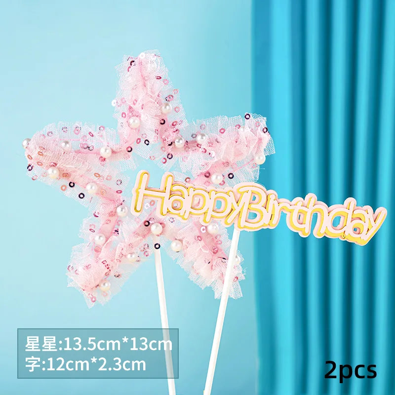 Princess Cake Topper Girl Happy Birthday Party Supplies Kids Happy 1st Birthday Cake Decorations Girl's 16th Party Gifts