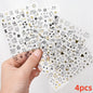 8Pcs Red Heart Nail Stickers 3D Bronzing Silver Gold Heart Shape Star & Moon Metal Totem Nail Slider Self-Adhesive DIY Nail Art*