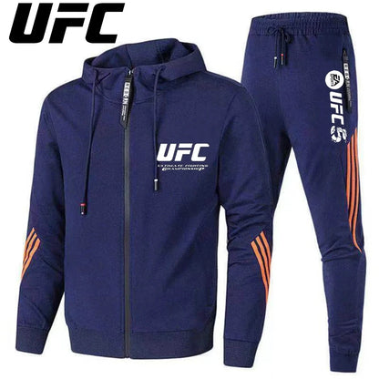UFC Zipper Hoodie Set Comfortable Breathable Simple Casual Sports Two-Piece SetThin style