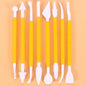 Cake Decorating 8Pcs Fondant Modelling Tools 16 Patterns Carving Flower Craft Clay Carving Pen Set Modeling Baking Accessories