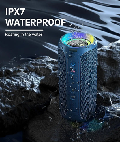 Ortizan Wireless Bluetooth Speaker with 40W HD Sound and Bass, IPX7 Waterproof,30H Playtime, Bluetooth 5.3, Handsfree, TF/AUX in