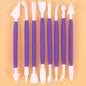 Cake Decorating 8Pcs Fondant Modelling Tools 16 Patterns Carving Flower Craft Clay Carving Pen Set Modeling Baking Accessories