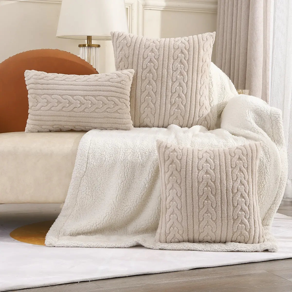 Super Soft Plush Pillow Cover Winter Throw Cushion Cover for Sofa and Bedside, Living Room Nordic Decorations Pillowcase