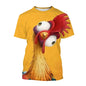 2024 Fashion Graphic Chicken 3D Printing Men's T-shirt Funny Anime Chicken Unisex Casual Short Sleeve tees tops