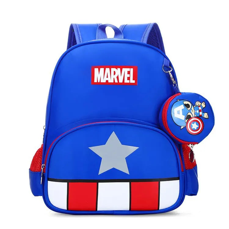 Anime Marvel Backpack Anime Figure Spider Man Iron Man Shoulder Bag Travel Schoolbag for Children Super Heroes Pupil School Bags