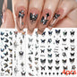 8Pcs Red Heart Nail Stickers 3D Bronzing Silver Gold Heart Shape Star & Moon Metal Totem Nail Slider Self-Adhesive DIY Nail Art*