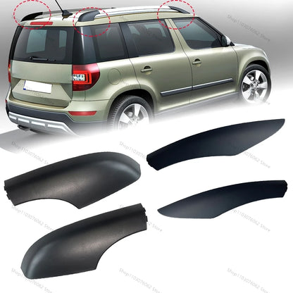 【High quality】 Front / Rear Roof Rack For Skoda Yeti SUV 2009-2018 Cover Roof Luggage Bar Rail End Shell Plasitc Cover black