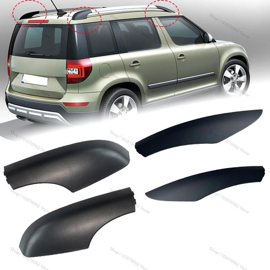 【High quality】 Front / Rear Roof Rack For Skoda Yeti SUV 2009-2018 Cover Roof Luggage Bar Rail End Shell Plasitc Cover black