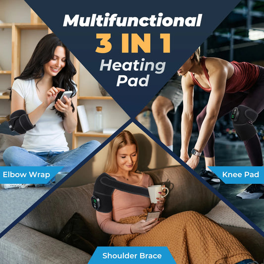Electric Heating Shoulder Massage Pad Hot Compress Knee Massager Elbow Support Brace Vibration Massage