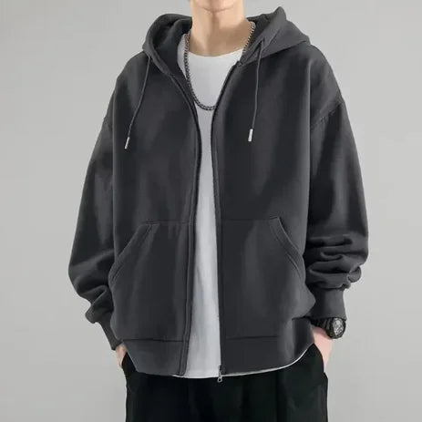 Men's Solid Suits Zipper Hoodies+ Pants Spring Autumn Casual Fitness Sports Hot Elastic Male Clothes Outfit Drawsting Pants
