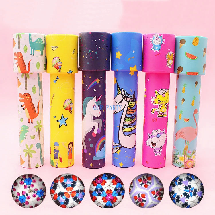 6Pcs Cute Rotating Kaleidoscope Classic Educational Toys for Kids Birthday Baby Shower Party Favors Pinata Fillers School Prizes