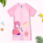 2-14Y Toddler Kids Child Girls Pink Princess Print One Piece Swimsuit Swim Surf Beach Wear Bathing Suit