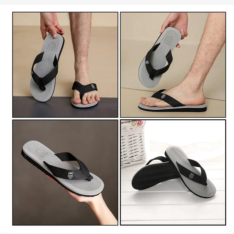 Flip-Flops For Men 2024 Summer Anti-Skid Breathable Home Outdoor Comfortable Slippers Daily Casual Men Flip-Flops Beach Slippers