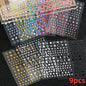 8Pcs Red Heart Nail Stickers 3D Bronzing Silver Gold Heart Shape Star & Moon Metal Totem Nail Slider Self-Adhesive DIY Nail Art*