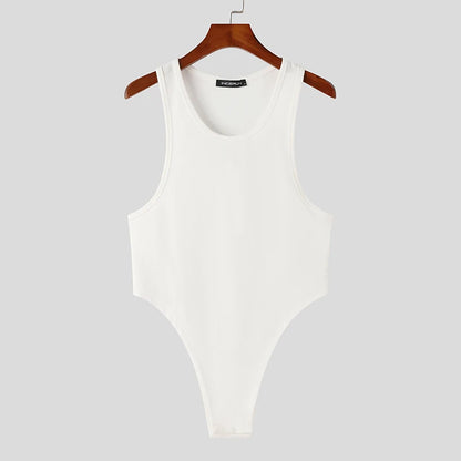 INCERUN Tops 2023 Korean Style Sexy Men's Fashion Simple Solid Waistcoat Casual All-match Male Sleeveless Jumpsuits  Vests S-5XL