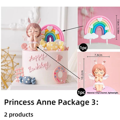 Princess Cake Topper Girl Happy Birthday Party Supplies Kids Happy 1st Birthday Cake Decorations Girl's 16th Party Gifts