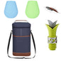 Soft Cooler Wine Bottle Insulated Bag for Wine Thermal 2 Drink Bottle 750ml Beer Outdoor Bag for Travel Carrier Tote Wine Glass