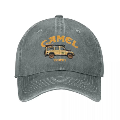 Camel Trophy Logo Unisex Style Baseball Caps Distressed Denim Washed Hats Cap Vintage Outdoor Workouts Adjustable Snapback Cap