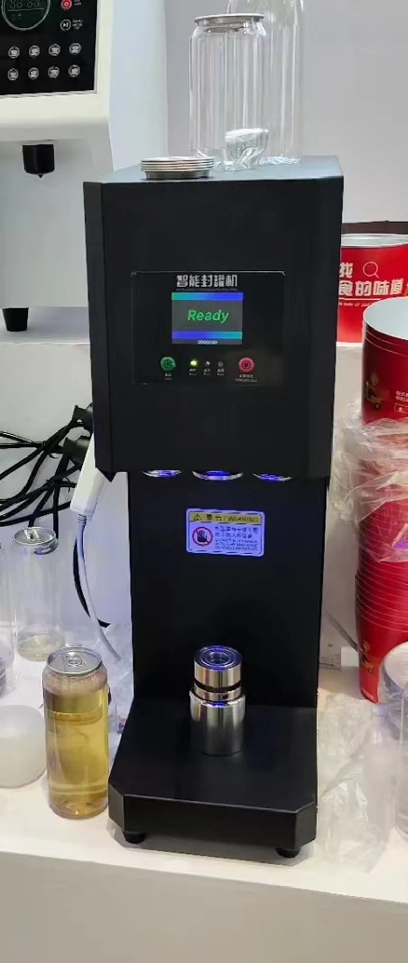 3S Commercial Automatic Tin Can Sealing Machine Soda Sealer Cup Body Rotation Aluminum Beer Bottles PET Jar Cans Seamers
