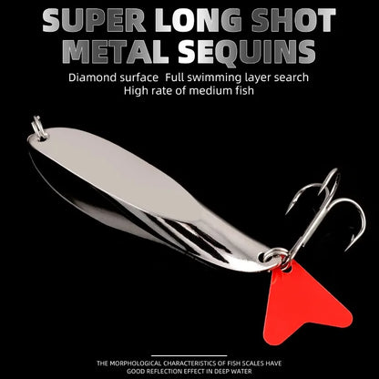 1PC Spinner Spoon Metal Lures 5g 10g 15g 20g 25g 30g 40g 60g 90g Treble Hook Artificial Bait for Bass Trout Pesca Fishing Tackle