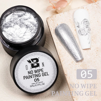 BOZLIN 5ML Color Solid Nail Gel Colorful Painting Nail Art Varnish Semi Permanent Solid Polish UV Nail Gel Top Coat Manicure