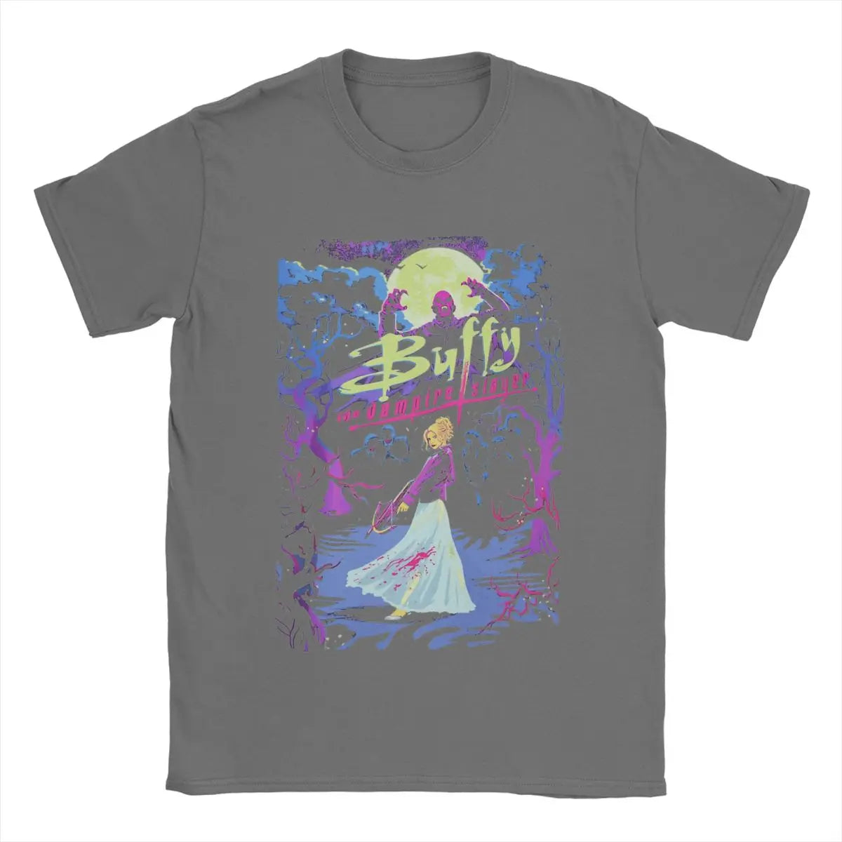 Men's T-Shirts Buffys The Vampire Slayers And Demon Hunters Pure Cotton Tees Short Sleeve T Shirts Round Neck Clothes Printed