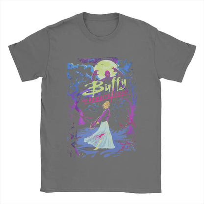 Men's T-Shirts Buffys The Vampire Slayers And Demon Hunters Pure Cotton Tees Short Sleeve T Shirts Round Neck Clothes Printed